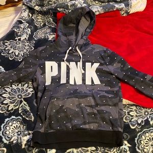 Black/Gray camo sequin PINK hoodie